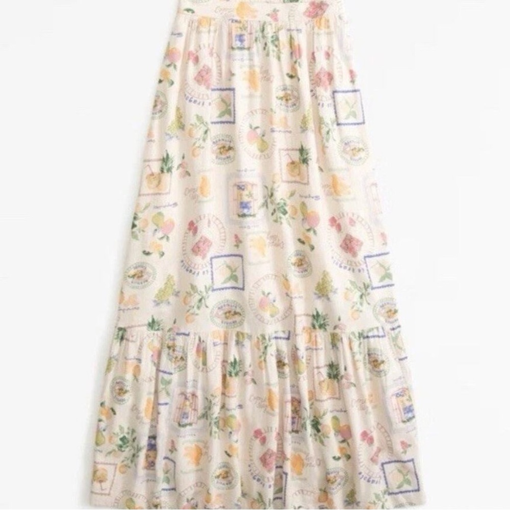 Abercrombie Floral Print Linen Skirt